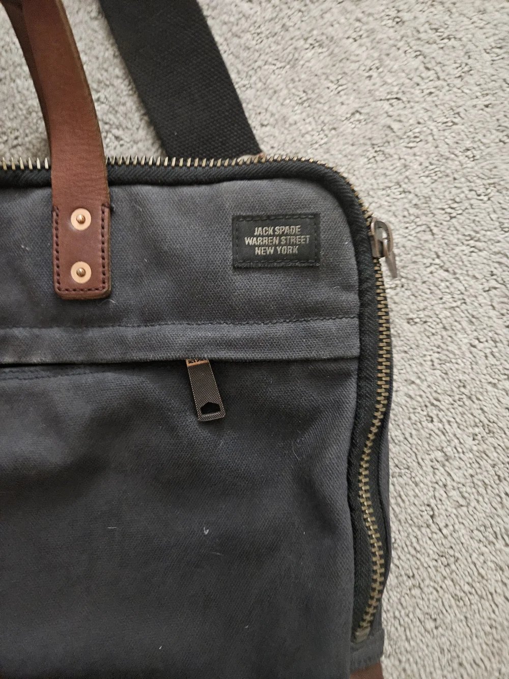 Jack Spade Warren Street New York Slim Brief Wax Cotton Laptop Bag